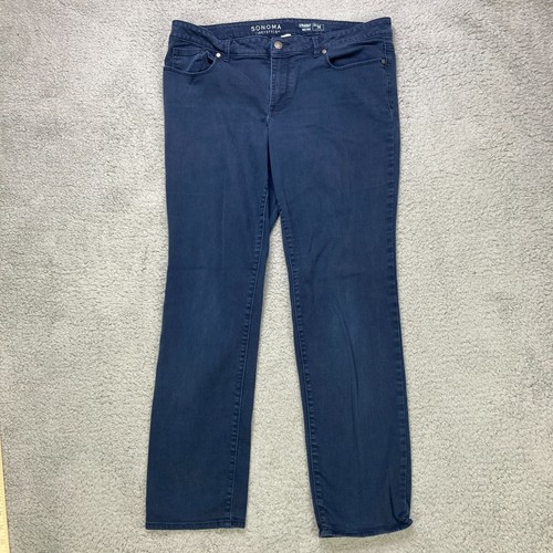 Sonoma Womens Jeans Size 14 Straight Mid Rise Blue Denim 37x29 eBay