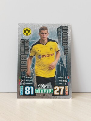 Topps Match Attax Bundesliga 2015/16 L3 Silber Sven Bender Limitierte Auflage 