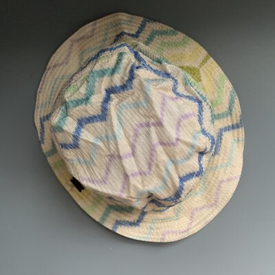 Missoni Mare Pastel Zig-Zag Woven Bucket Hat WOMENS Medium  display picture 1