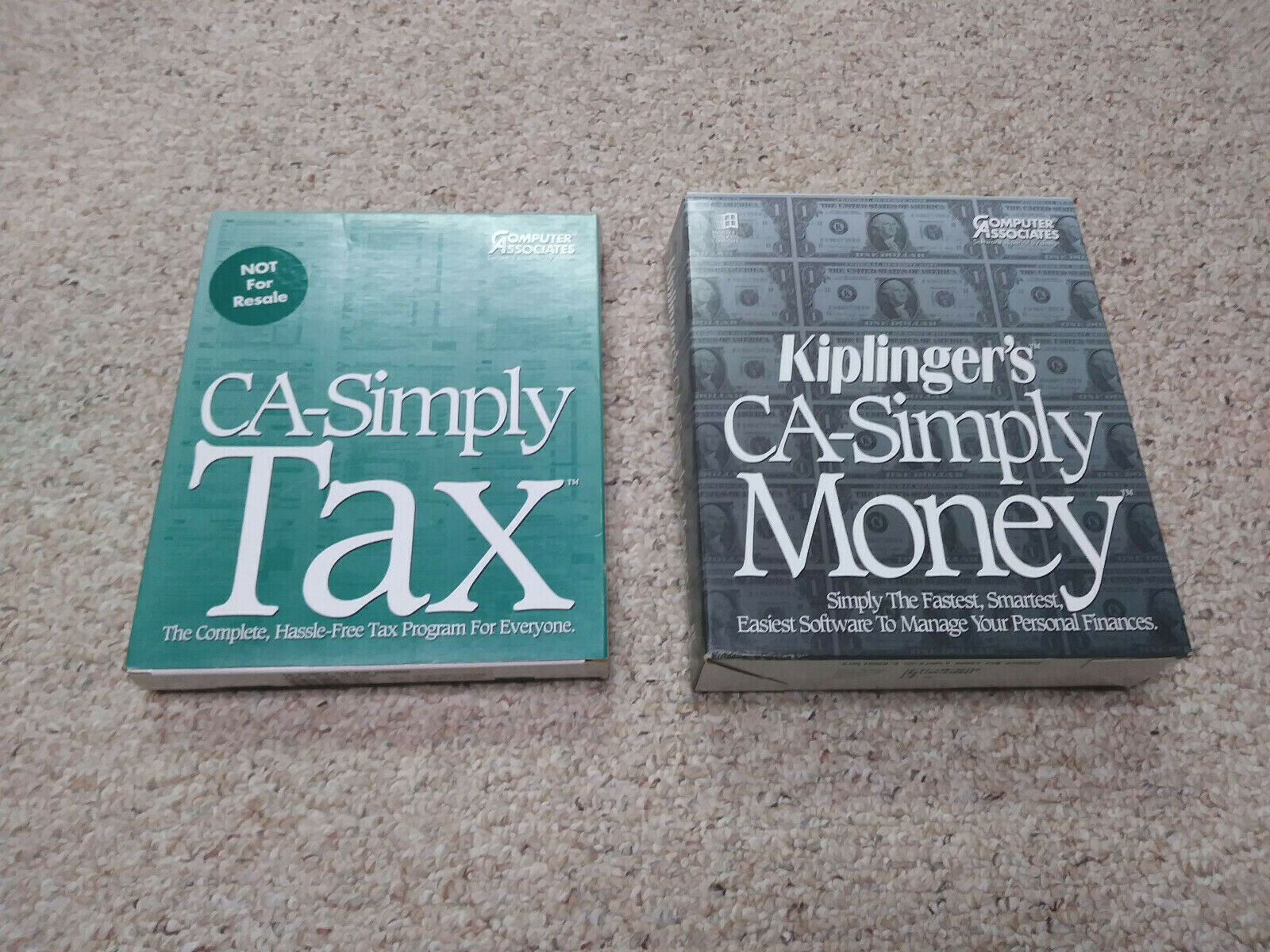 CA-Simply Money and CA-Simply Tax, Computer Associates, 1993 PC/DOS, accounting