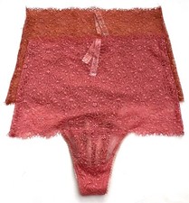 Victoria's Secret Panties Nwt Floral Lace Lot of 2 High Waist Thong Panty Small