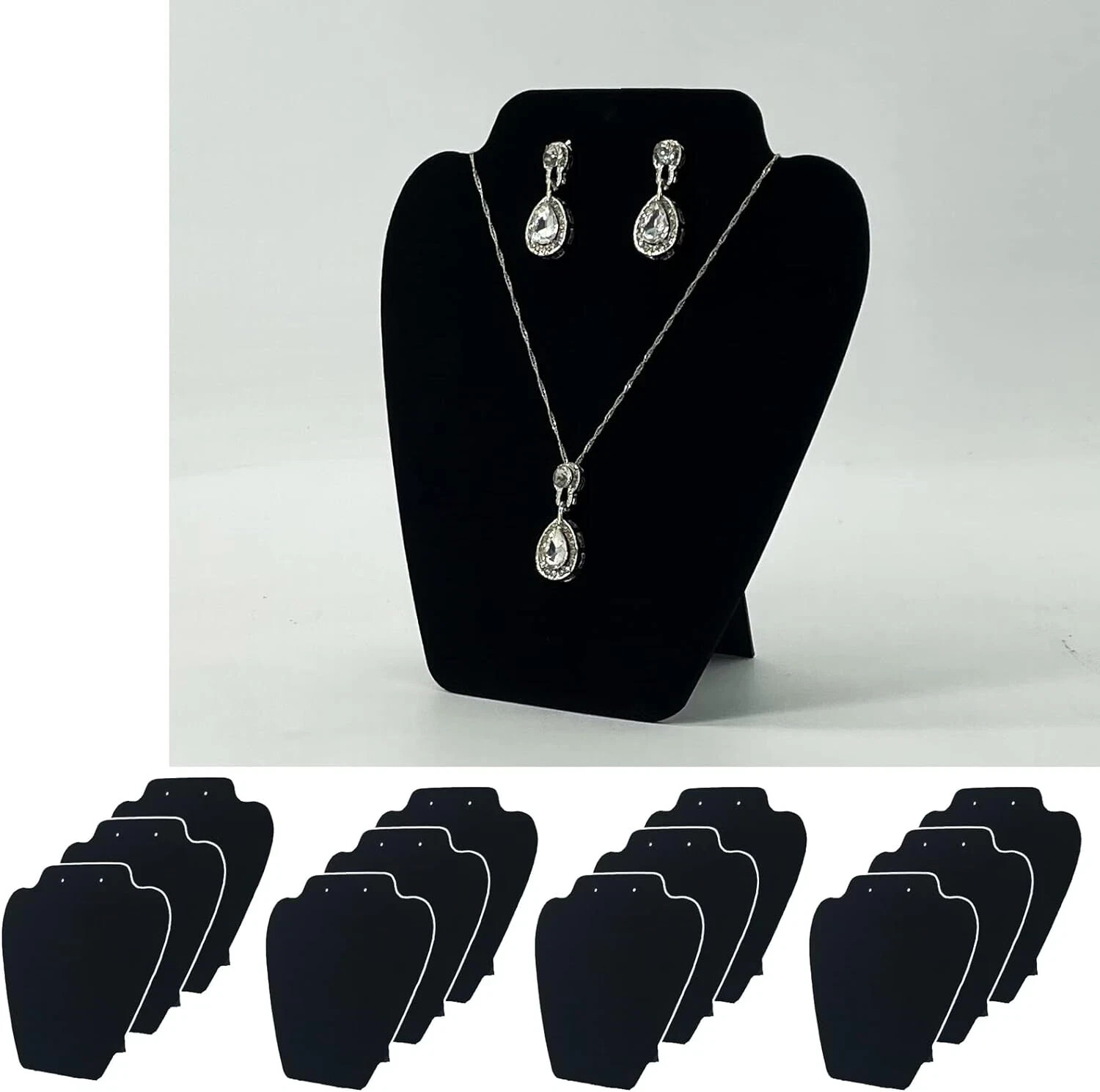 12 PCS Black Velvet Necklace Display,Jewelry Display for Selling and Shows