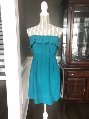 green emerald velvet dress New Anthropologie Blue & Green Print 