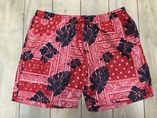 Club Room Tropical Red Pattern Pockets Elastic Waist Drawstring Swim Trunks XL
