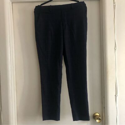 ❤️Uniqlo Women's Navy Blue Checkered Ankle Pants Career Workwear Size S 