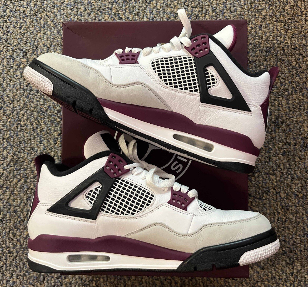 靴 AIR JORDAN 4 RETRO 10.5 US Size 10.5 - Nike Air Jordan 4 Retro x Paris Saint-Germain Bordeaux