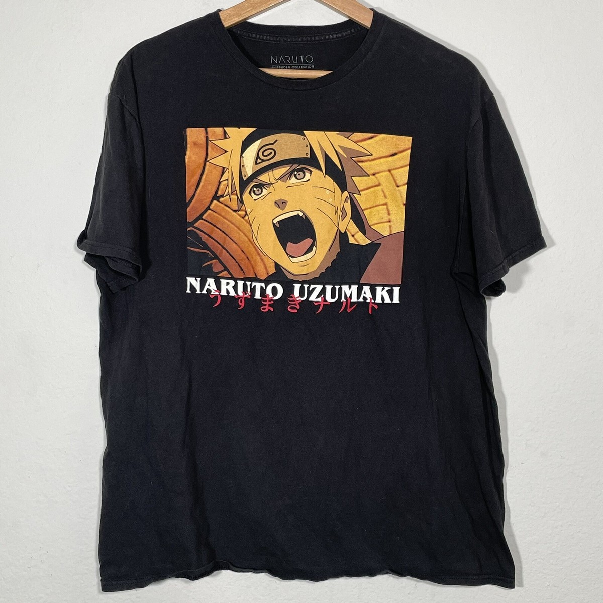 VTG Naruto Shippuden Collection Black Cotton Anime Graphic T Shirt