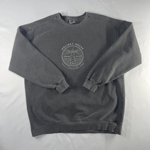 Comfort Colors Sweatshirt XL Rhode Island Holiday House Destination Gray Vacatio