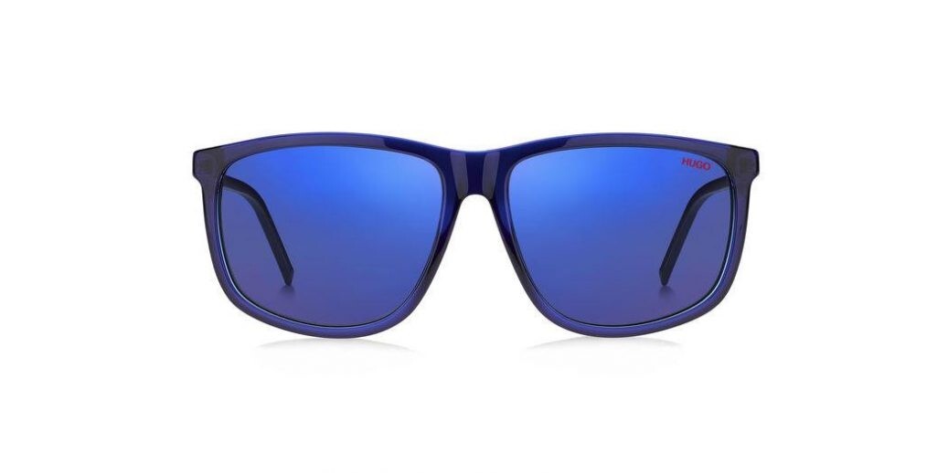 New Hugo Boss HG1138S ZX9 XT Square Crystal Blue/Blue Mirror