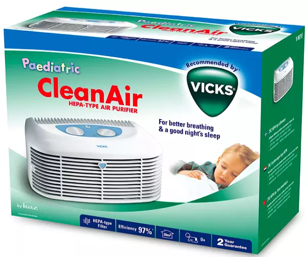 Vicks CleanAir Purificateur d'Air de Type Hepa