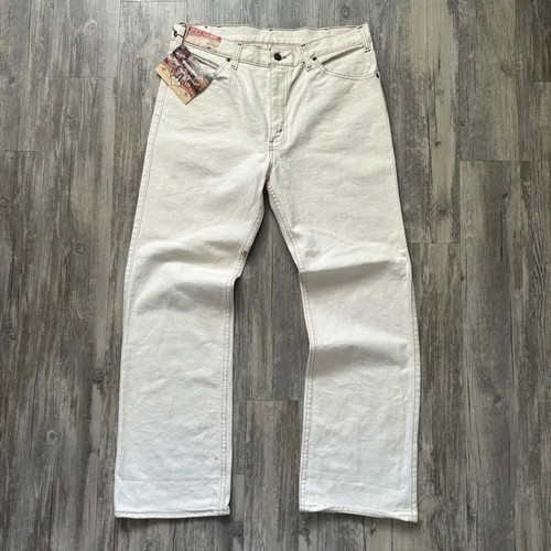 Jeans de mezclilla blancos vintage años 80 Levi's de cuero con lengüeta para dos caballos 36x32 - Imagen 4 de 9