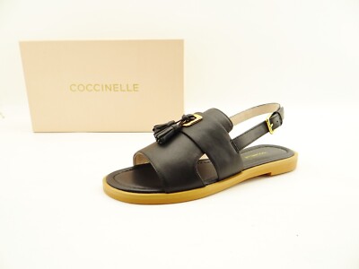 Coccinelle BEAT SELLERIA Schwarz Sandalen Sandaletten Flat Damen Schuhe Gr.39