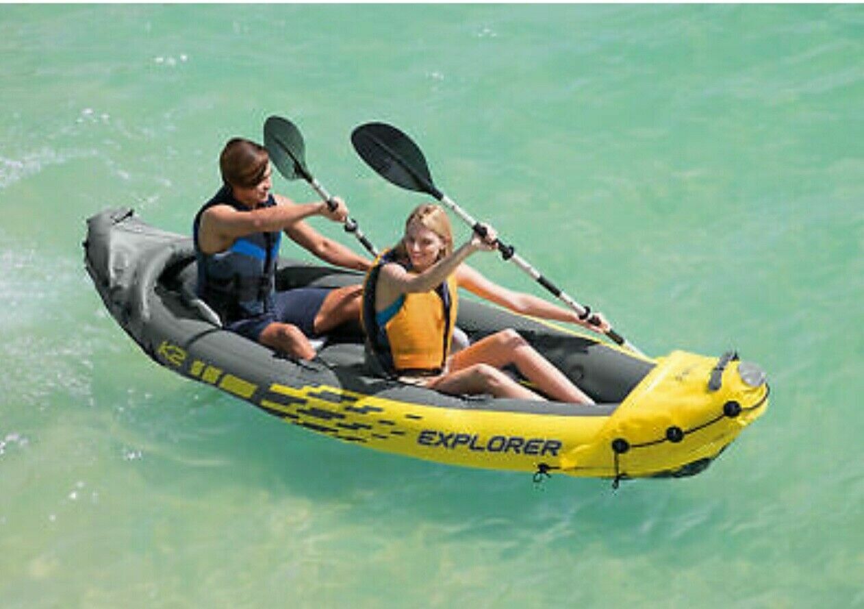 inflatable Kayak w/ Aluminum Oars & Air Pump