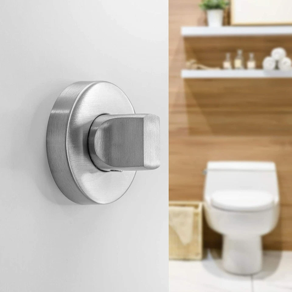 Edelstahl Türrosette rund WC Abdeckung WC-Rosette Blende WC-Verriegelung silber - Bild 2 von 4