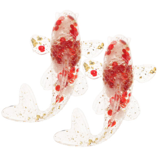 2 Pcs Fish Figurine Elegance Crystal Koi Ornaments Car Decoration Travel