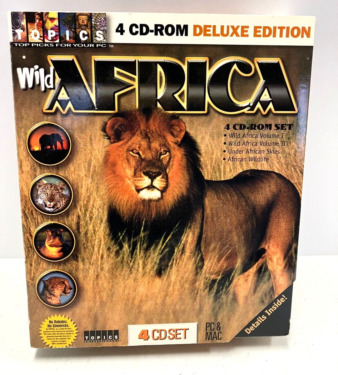 2000 Wild Africa 4 Disc Deluxe Edition for PC/MAC BIG BOX NEW