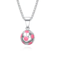 Rnivida 3D Soccer Necklace - Solid Stainless Steel Ball Pendant for Fans Team...