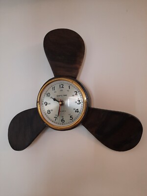 Metal Wall Clock Black Industrial Retro Fan Art Home Rustic Fun