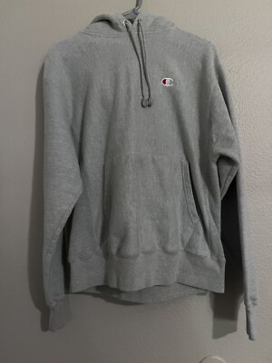 champion mens light grey hoodie size medium UK