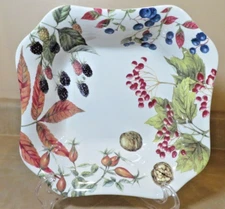 WOODLAND HARVEST by Spode for Williams Sanoma Serving Bowl Dish Square Scalloped