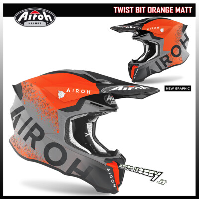 HELM CROSS ENDURO MOTARD AIROH TWIST 2.0 BIT ORANGE MATT TW2BI32
