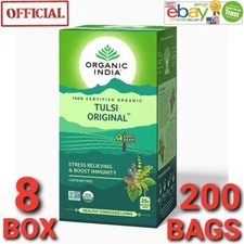 Organic India FRESH NEW 8 Box 200 bags Tea Tulsi Original USA OFFICIAL