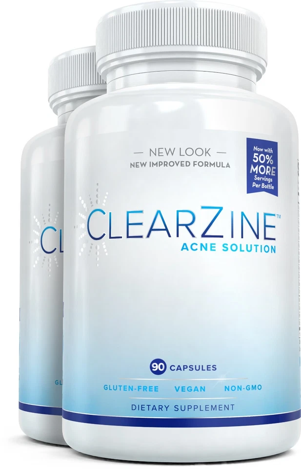 ClearZine: suplemento mais poderoso para acne e pele clara para adolescentes e adultos, 90 ct. - Imagem 3 de 4