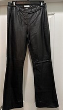 Hugo Buscati Collection Vintage Black Soft Leather Straight Leg Lined Pant Sz 6