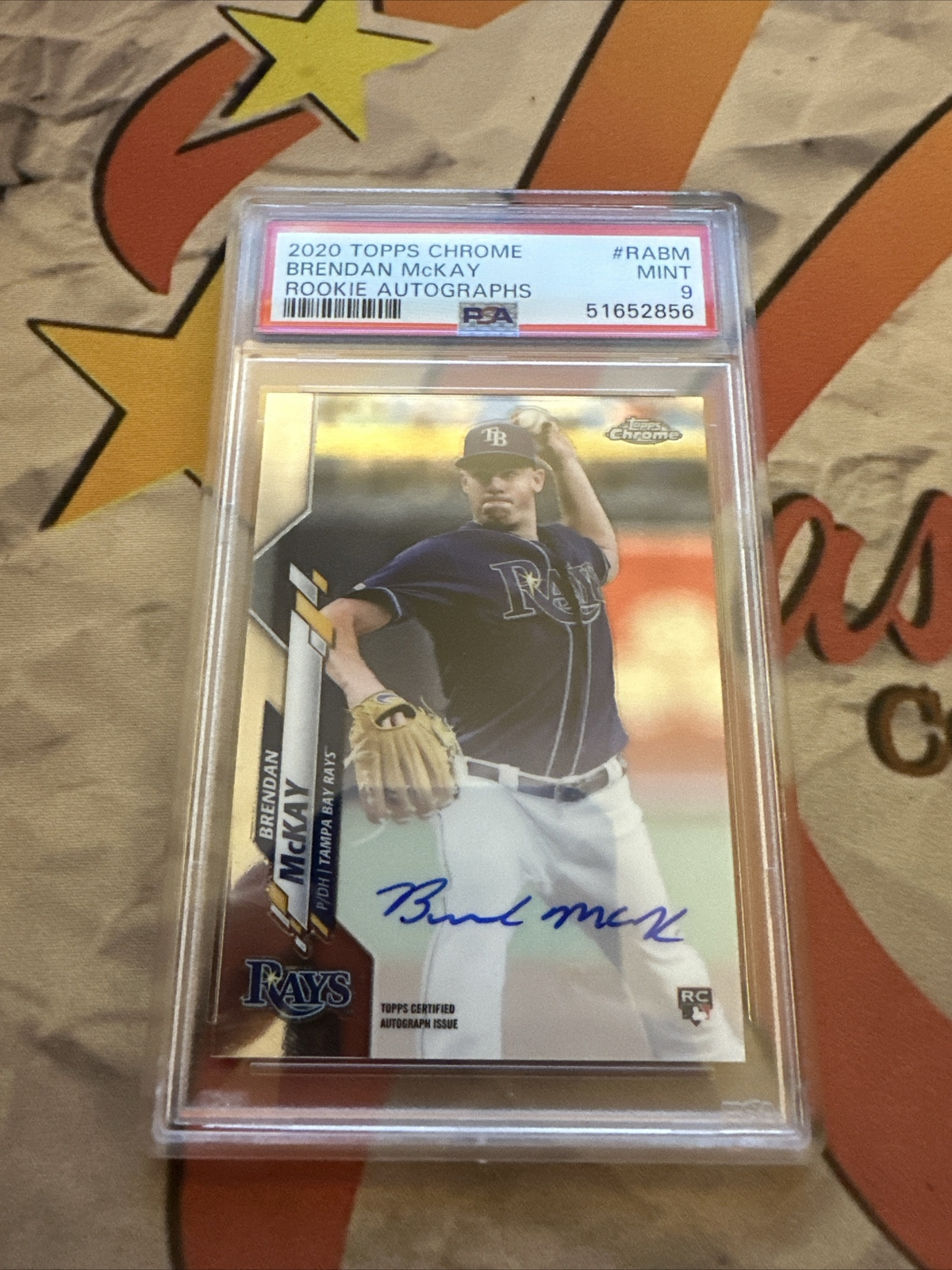 2020 Topps Chrome Rookie Auto Brendan McKay #RA-BM PSA 9 MINT Rookie Auto RC