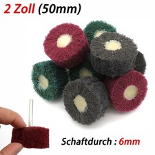 2" &Oslash; 50mm Nylon Scheuerschwamm Schleifkopf 6mm Schaft Schleifvlies Poliervlies
