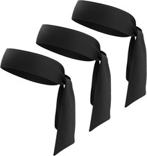 Head Ties Headband Sports Sweatband 3 Pack Ninja Karate Tie Back Wicking Workout