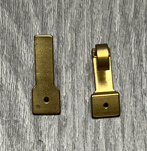 Small Brass Metal Mounting Hook Clips Pair Furniture Hardware Repair Parts