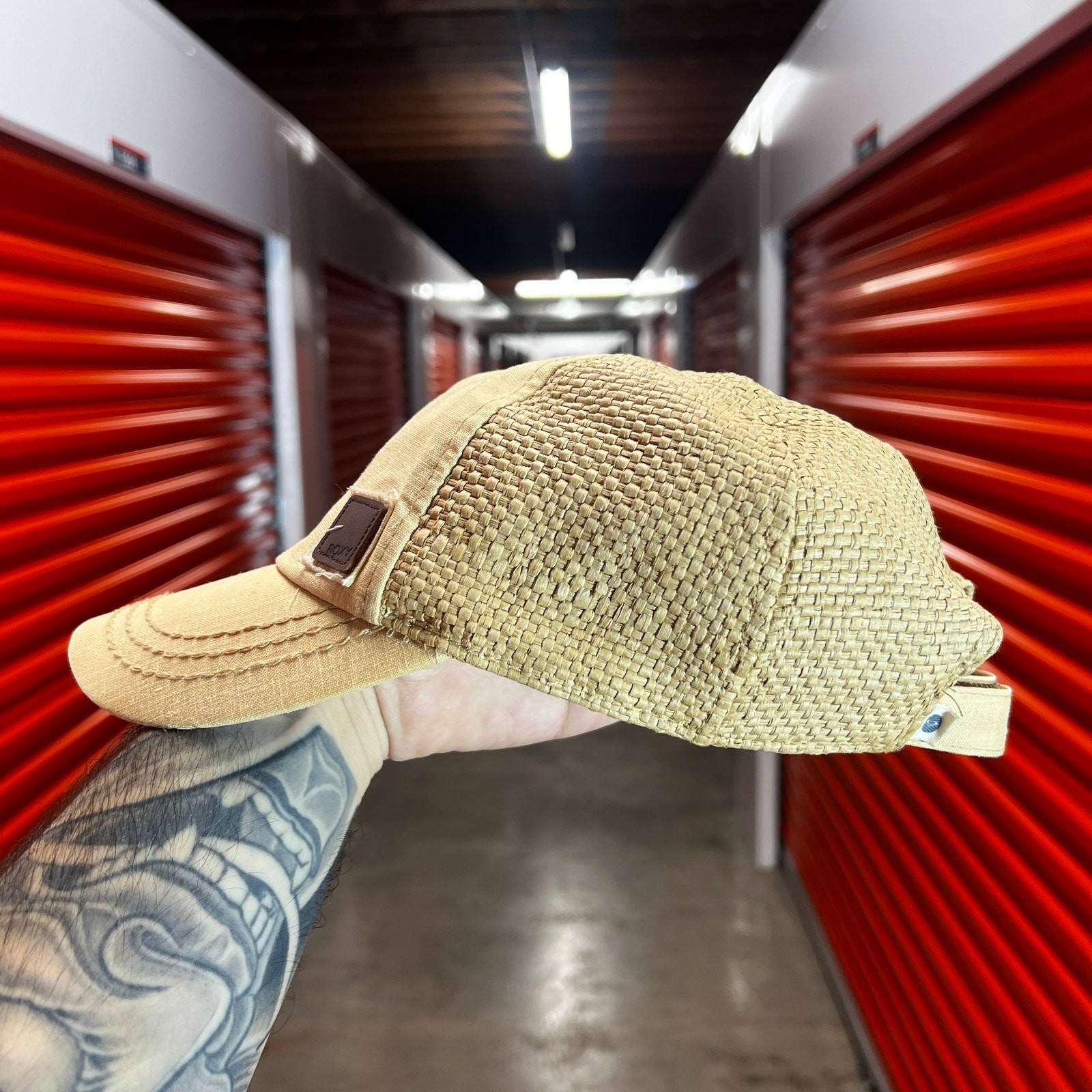 Roxy Straw Surf Hat Tan Adjustable Strapback - image 3