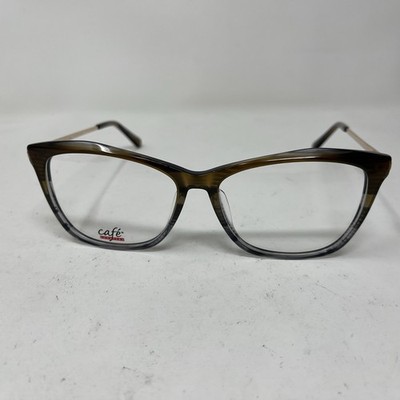 CAFE LUNETTES EYEWEAR 3349 C1 57-15-145 BROWN GOLD GRAY FLEX HINGE EYEGLASS D171