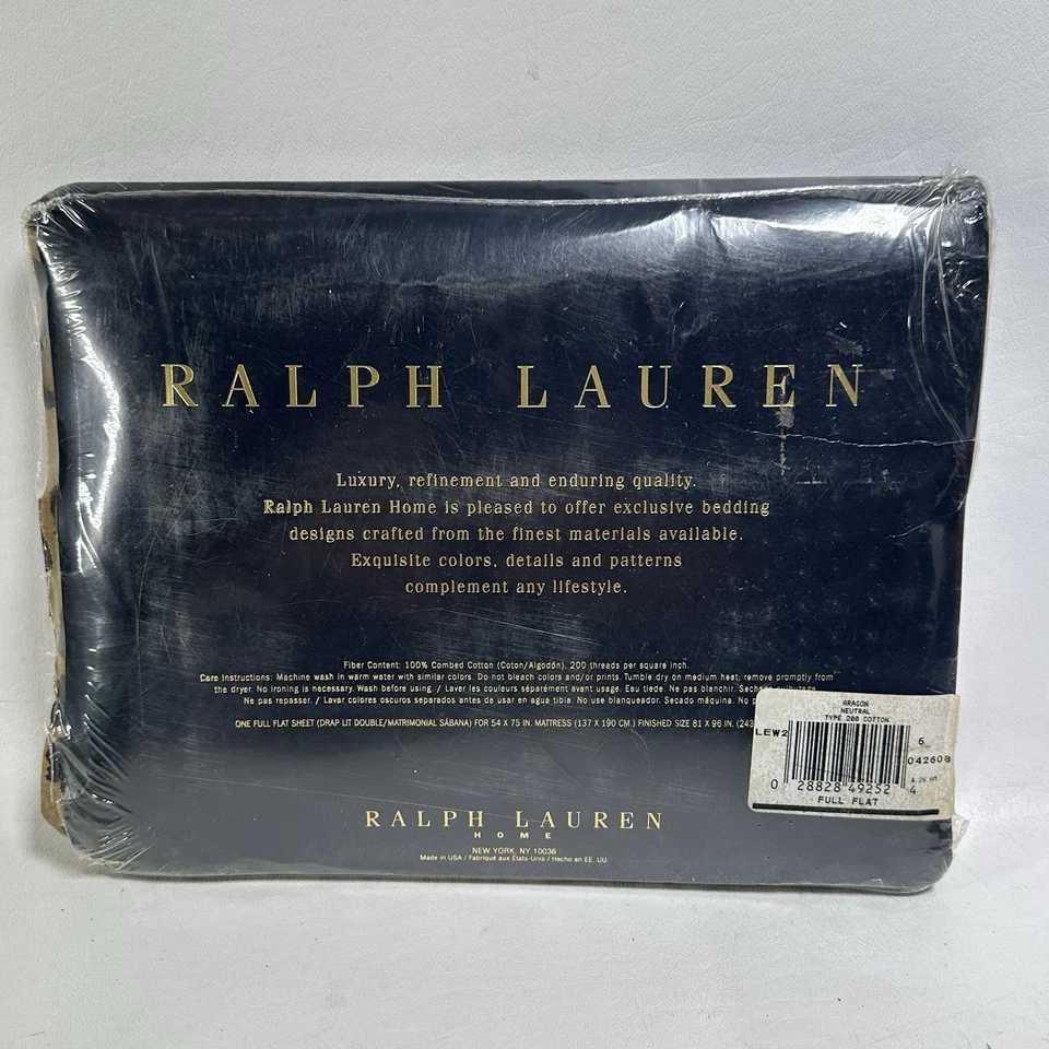 Sábana plana completa de algodón peinado vintage Ralph Lauren Aragón de leopardo Foto 3 de 4