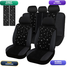 Hanaive Car Seat Cover Full Set Bling Women Velvet Auto Interior Covers