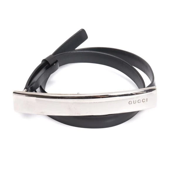 GUCCI Metal Buckle Leather Narrow Belt(K 155428)