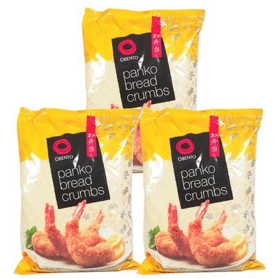 Obento Panko Bread Crumbs 3x1kg Pankomehl Panko Mehl Paniermehl Panko Brotkrumen