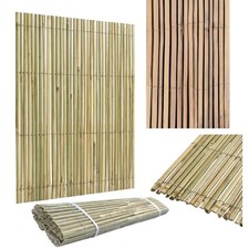 Natural Bamboo Reed & Slat Fence Screening Roll Garden Privacy Panel Outdoor