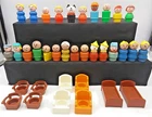 VTG Fisher Price Little People (15 Wooden/10 Plastic) & Accessories Lot of 35pc