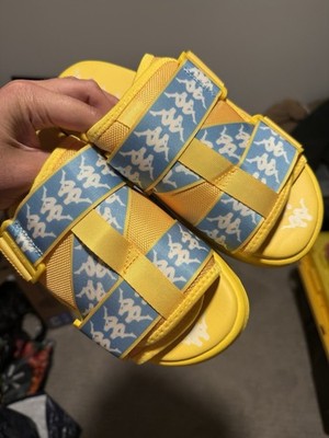 Kappa Banda Mittel 1 Blue/Yellow Slides Size 10.5 Mens No Box