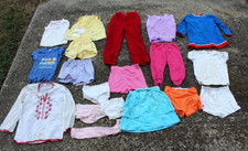 Lot of 19 Pcs Toddler Girls 2T-5T Mixed Bundle Clothes Variety Vintage DAMAGED