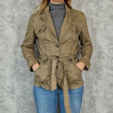 Kenvelo Blazer Jacke 38 M Jeans Übergangsjacke Herbstjacke Khaki Grün Gürtel 