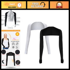 UV Protection Arm Covers 2-Pack with Finger Holes - Cool Shawl Sun Sleeves for G
