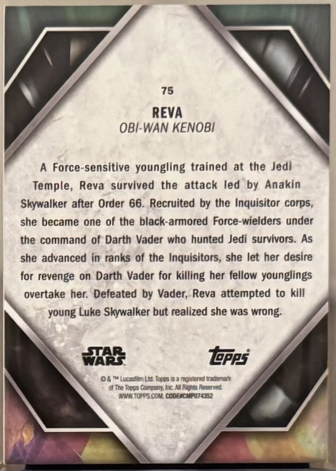 Reva 2024 Topps Star Wars Masterwork Obi-Wan Kenobi #75 Base - Image 3 of 3
