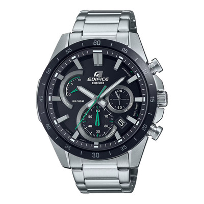 CASIO EFR-573DB-1AVUEF EDIFICE HERREN SILBER ANALOG SCHWARZES CHRONO-ZIFFERBLATT UHR NEU