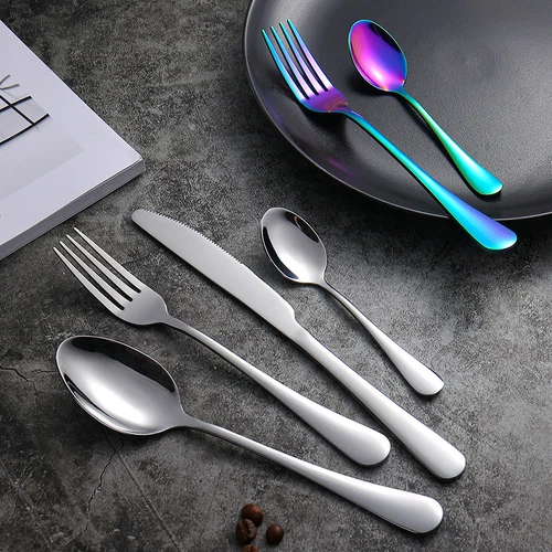 Cutlery Set 24pc Tableware Steak Knife Stainless Steel Dinner Gift Box Blue - Picture 4 of 5