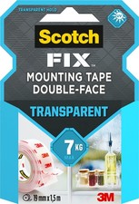 Scotch Double Sided Tape, Transparent Mounting Tape, 19mm x 1.5m