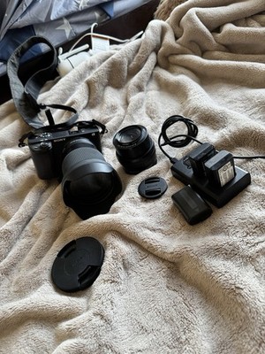 Sony Alpha A6400 24.2MP Mirrorless Digital Camera W/ Sigma 16mm F1.4 & Kit Lens