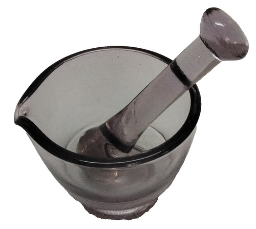 Vtg Purple Glass Mortar & Pestle 3.25'' Diameter 2.5'' Height w/ Pour Spout